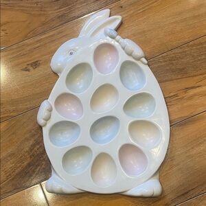 Department 56 retired Easter bunny deviled egg holder